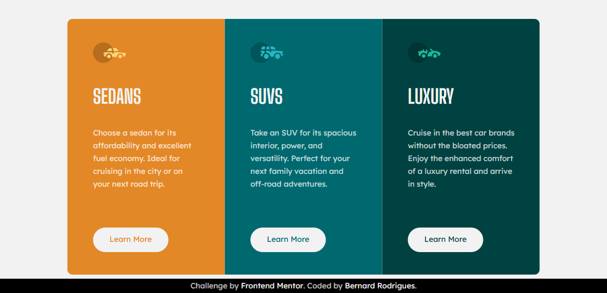 Frontend Mentor: 3-Column Preview Card Component screenshot
